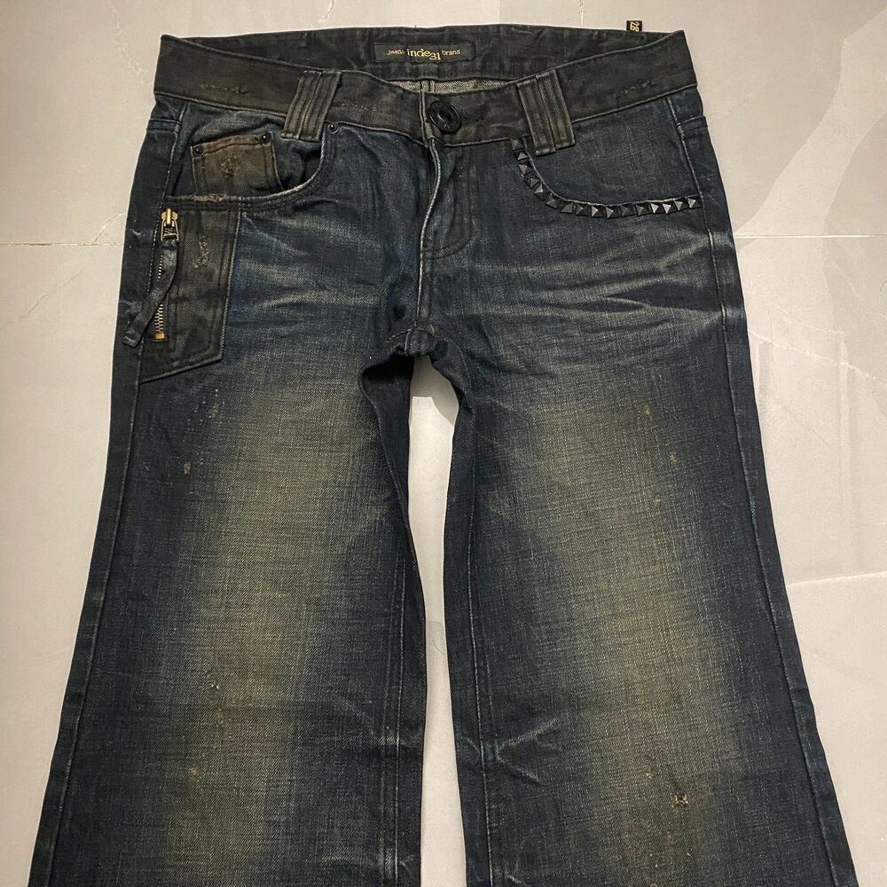 Hysteric Glamour Style Vintage Faded Japanese Archive Low-rise Denim Jeans Blue